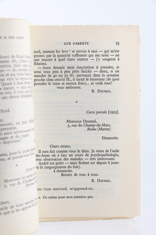 Lettres à ses amis, 1