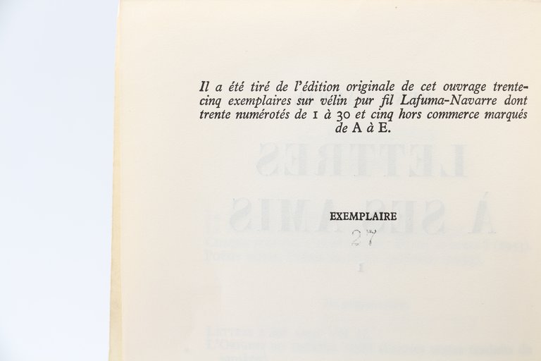 Lettres à ses amis, 1