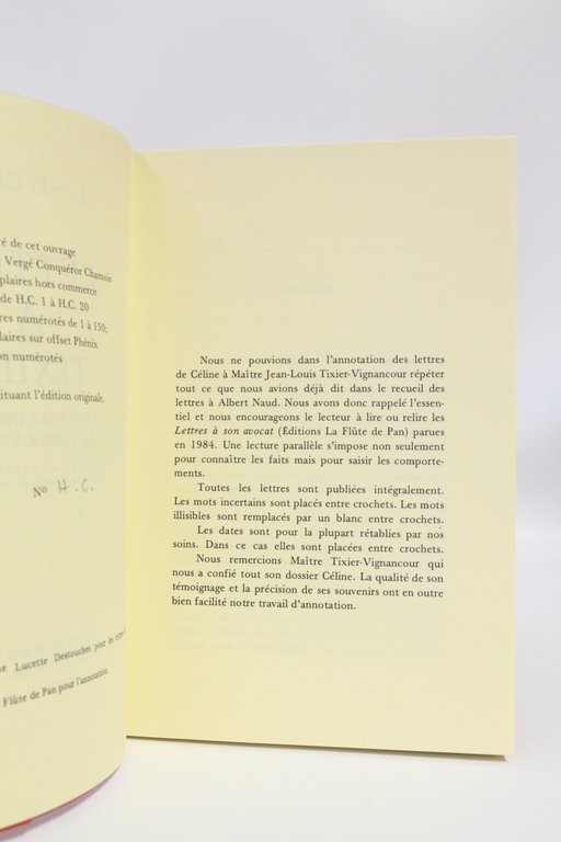 Lettres à Tixier - 44 lettres inédites à Maître Tixier-Vignancour