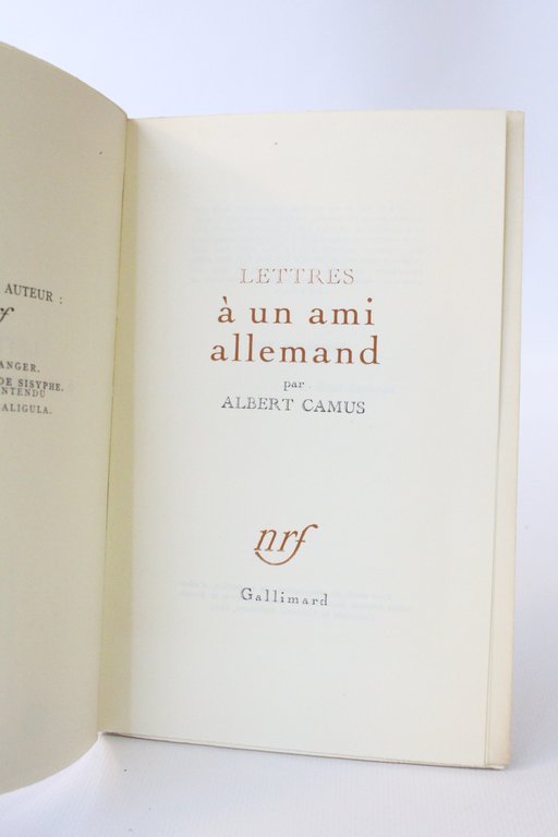 Lettres à un ami allemand