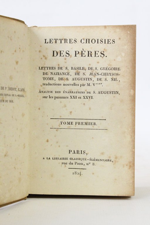 Lettres choisies des Pères