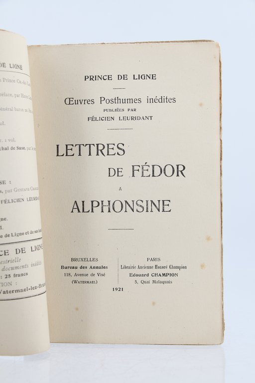 Lettres de Fédor à Alphonsine