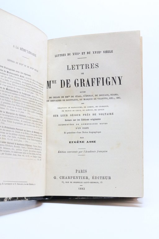 Lettres de madame de Graffigny suivies de celles de Madame …