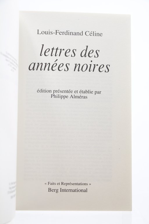 Lettres des Années noires