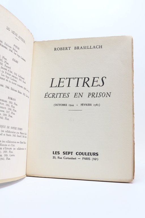 Lettres écrites en prison. Octobre 1944 - Février 1945