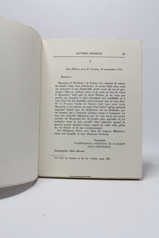 Lettres inédites à Constant d'Hermenches