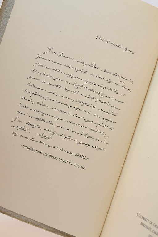 Lettres inédites de Suard à Wilkes publiées par Gabriel Bonno