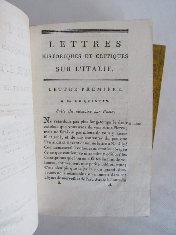 Lettres sur l'Italie