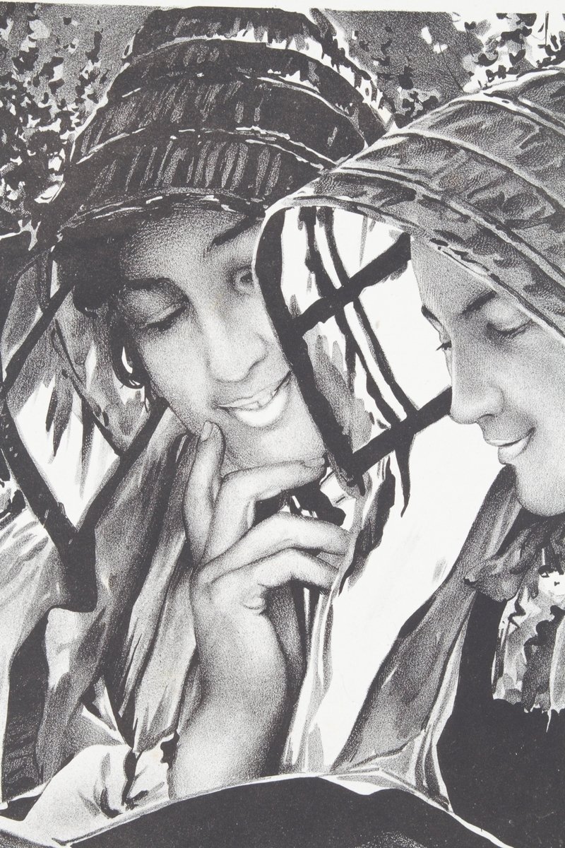 Liseuses - Lithographie originale sur Chine - L'Estampe Moderne