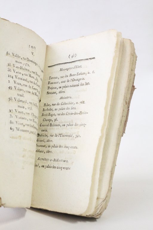 Liste des représentans du peuple composant le conseil des Cinq-Cents
