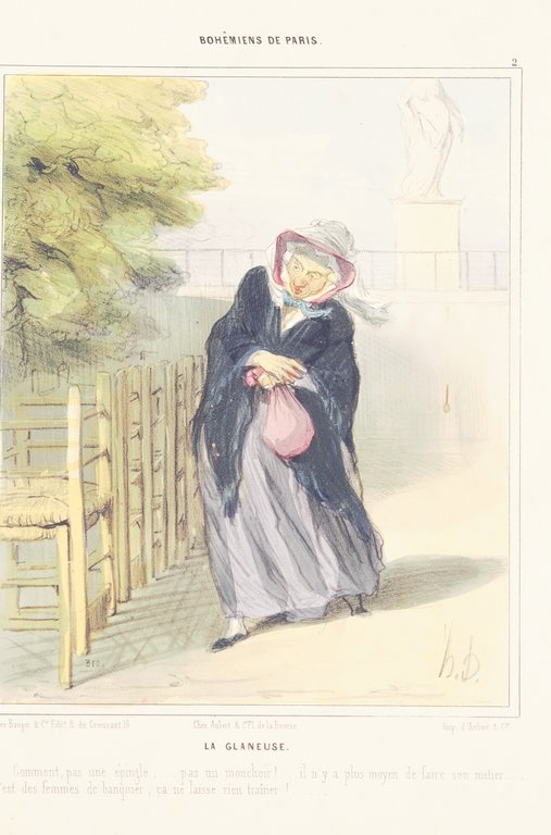 Lithographie originale en couleurs - Bohêmiens de Paris - La …