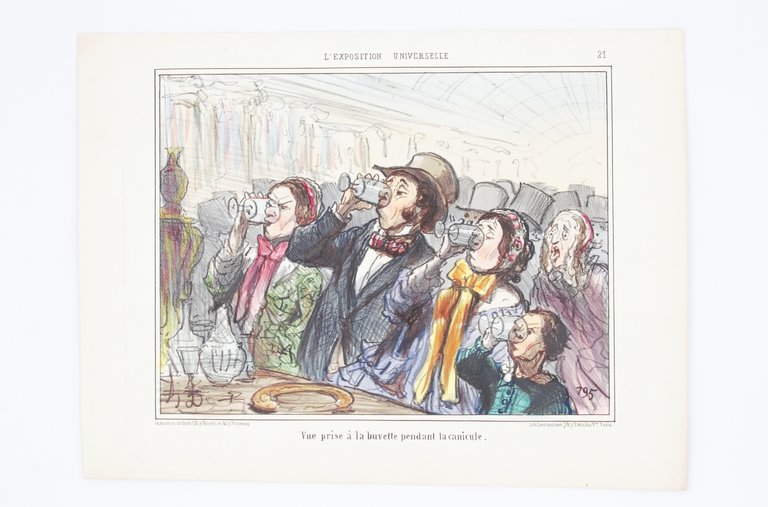 Lithographie originale en couleurs - L'Exposition Universelle - Vue prise …