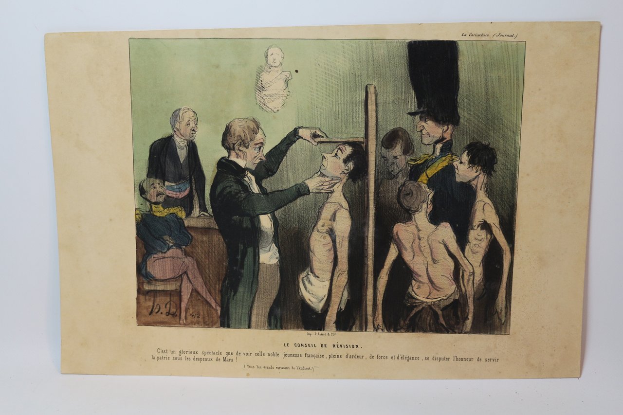 Lithographie originale en couleurs - Le Conseil de Révision - …