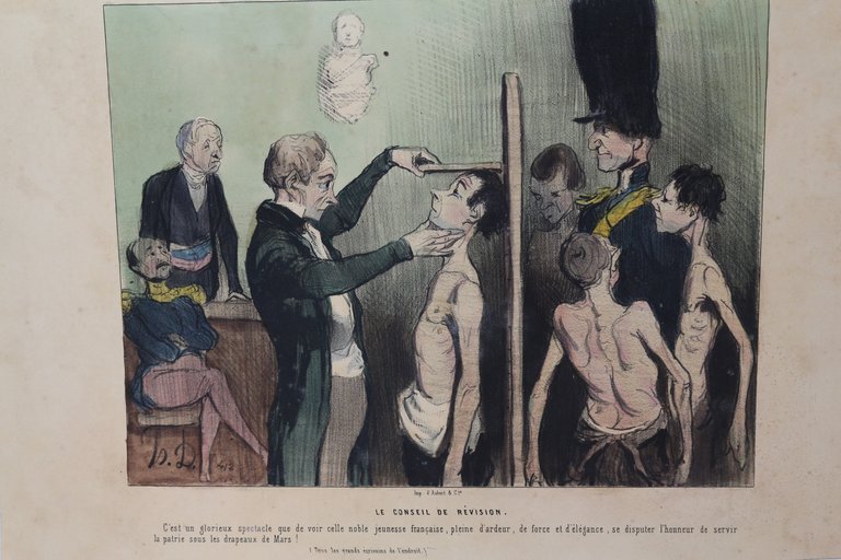 Lithographie originale en couleurs - Le Conseil de Révision - …