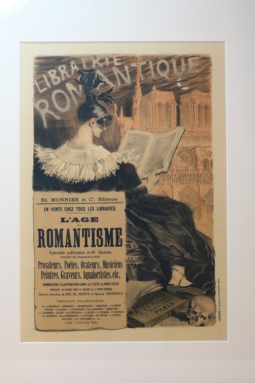 Lithographie originale en couleurs : La librairie romantique - Les …