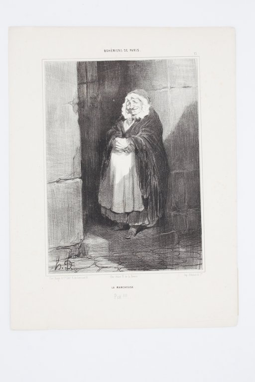 Lithographie originale en noir et blanc - Bohémiens de Paris …