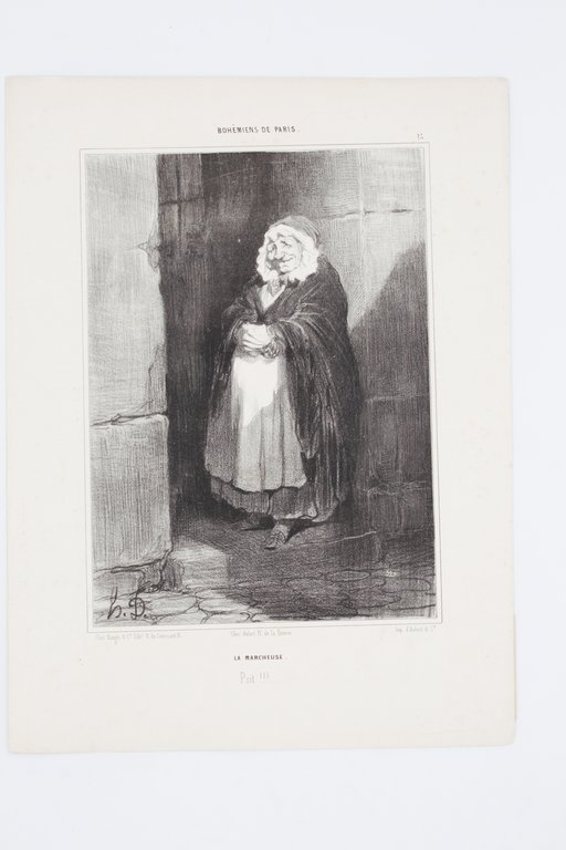 Lithographie originale en noir et blanc - Bohémiens de Paris …