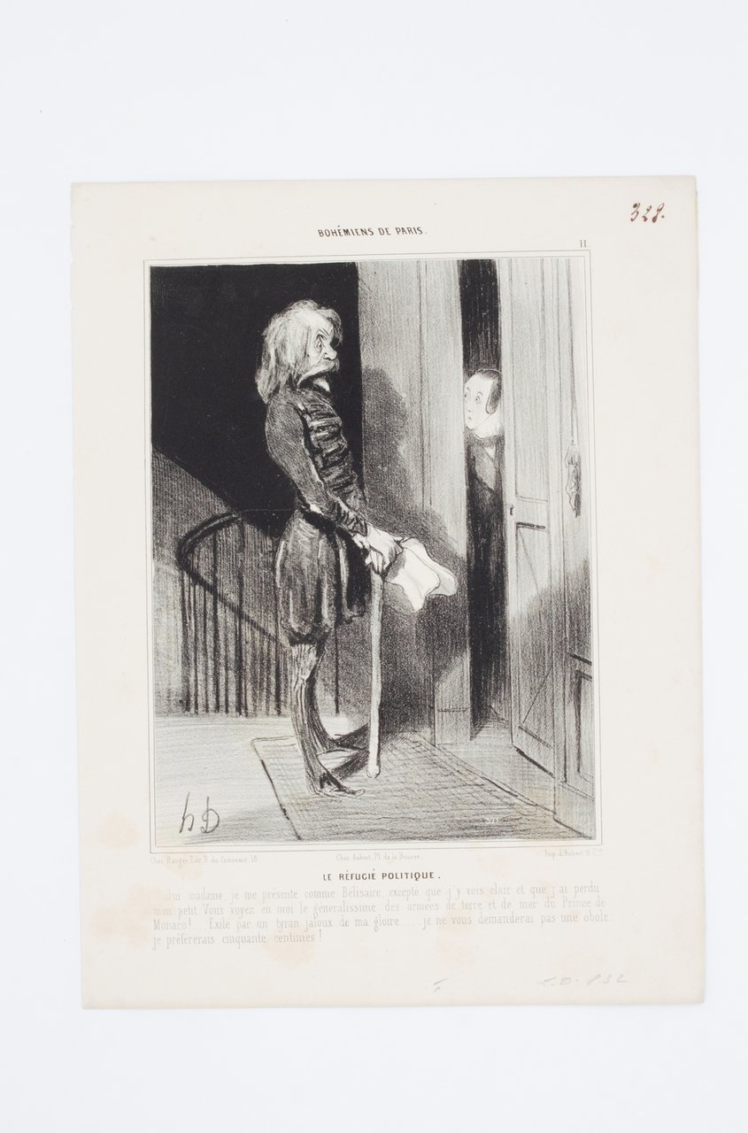 Lithographie originale en noir et blanc - Bohémiens de Paris …