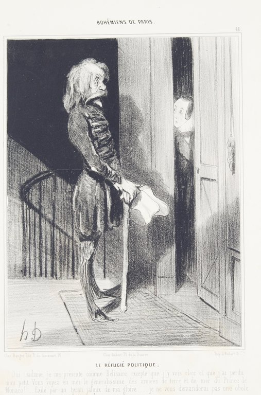 Lithographie originale en noir et blanc - Bohémiens de Paris …