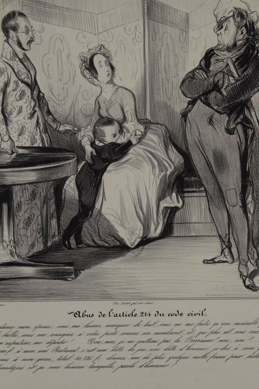 Lithographie originale en noir et blanc - Caricaturana - Abus …