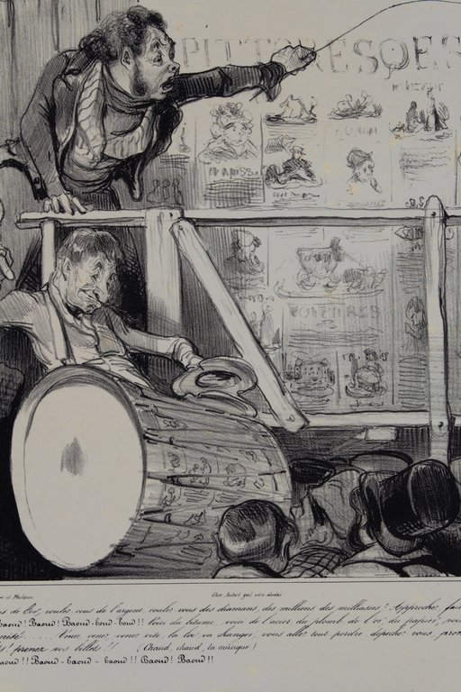 Lithographie originale en noir et blanc - Caricaturana - Voulez-vous …