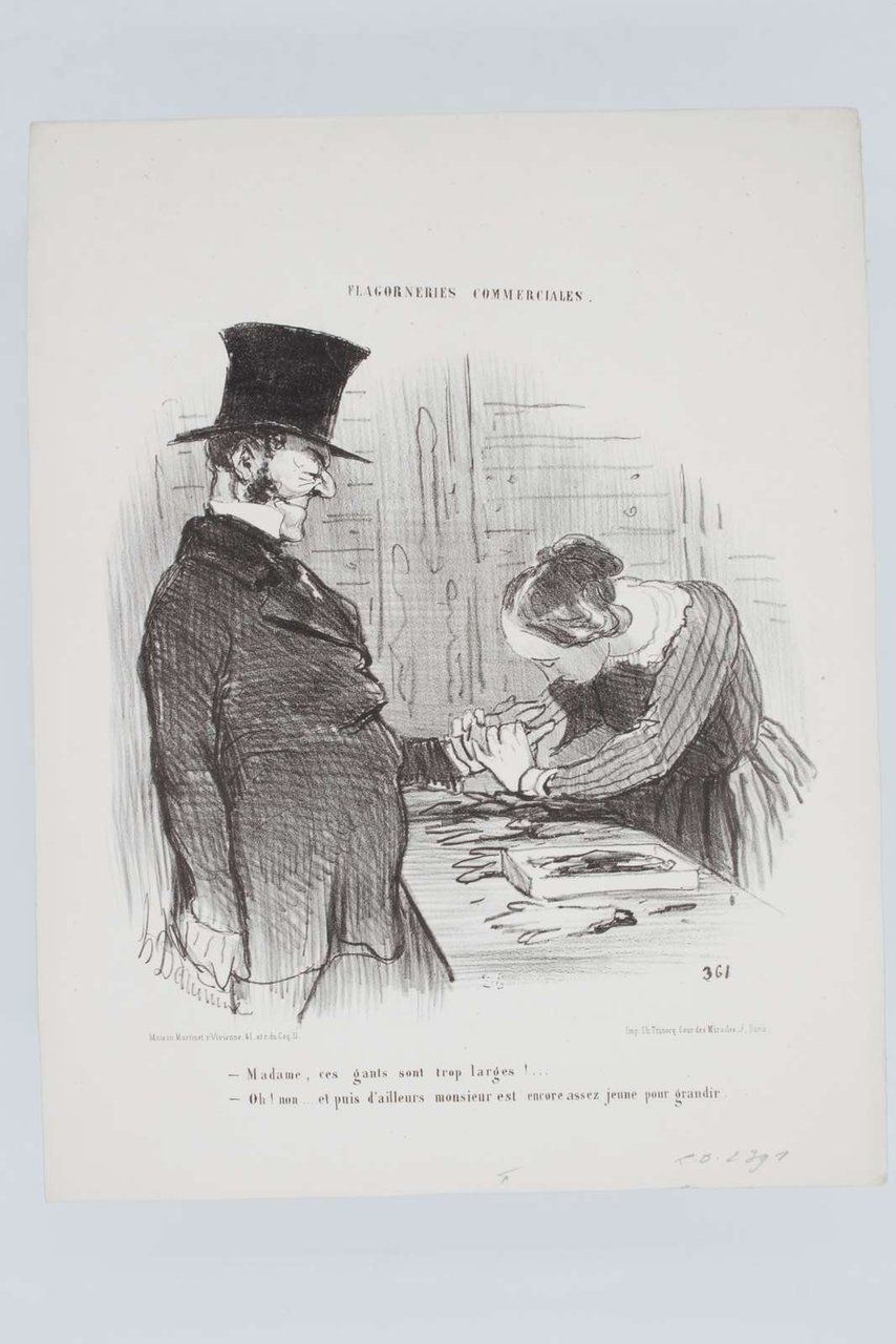 Lithographie originale en noir et blanc - Flagorneries Commerciales - …