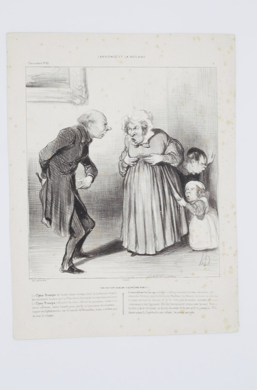 Lithographie originale en noir et blanc - L'annonce et la …