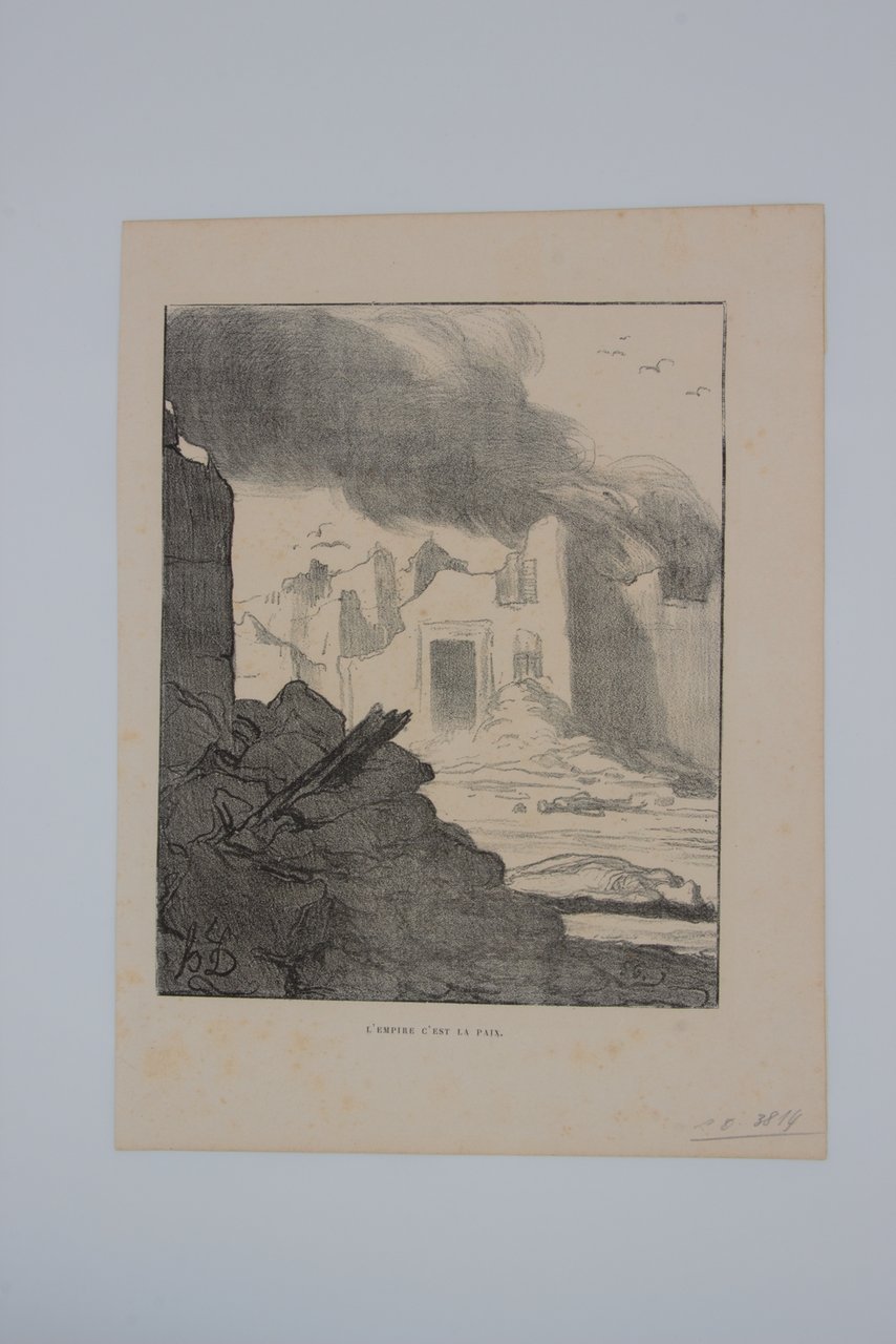 Lithographie originale en noir et blanc - L'empire c'est la …