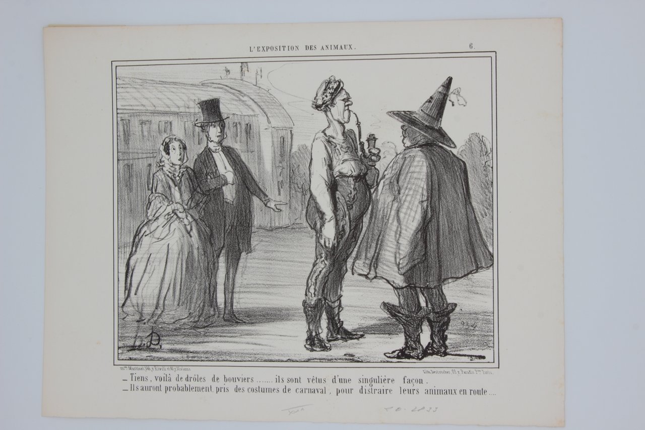 Lithographie originale en noir et blanc - L'exposition des animaux …