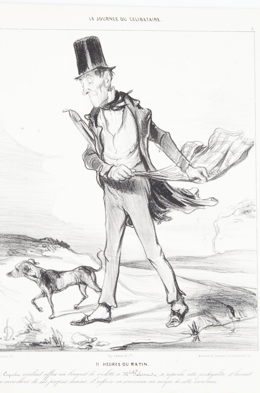 Lithographie originale en noir et blanc - La Journée du …