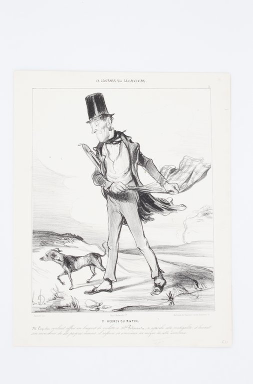 Lithographie originale en noir et blanc - La Journée du …