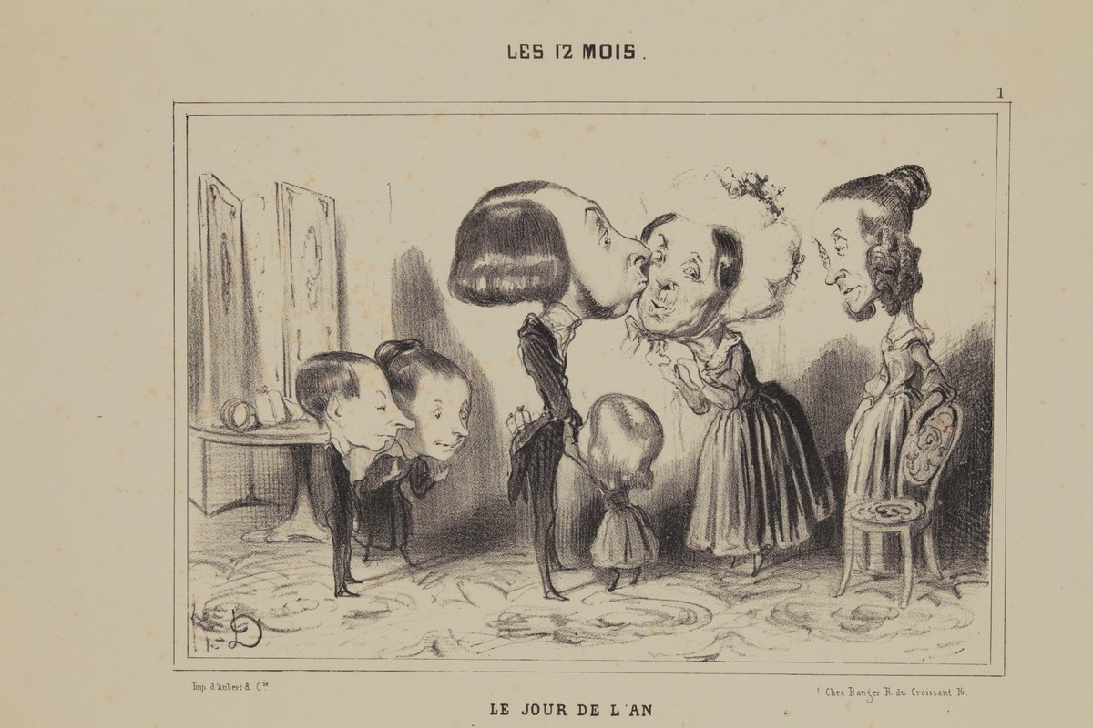 Lithographie originale en noir et blanc - Les 12 Mois …