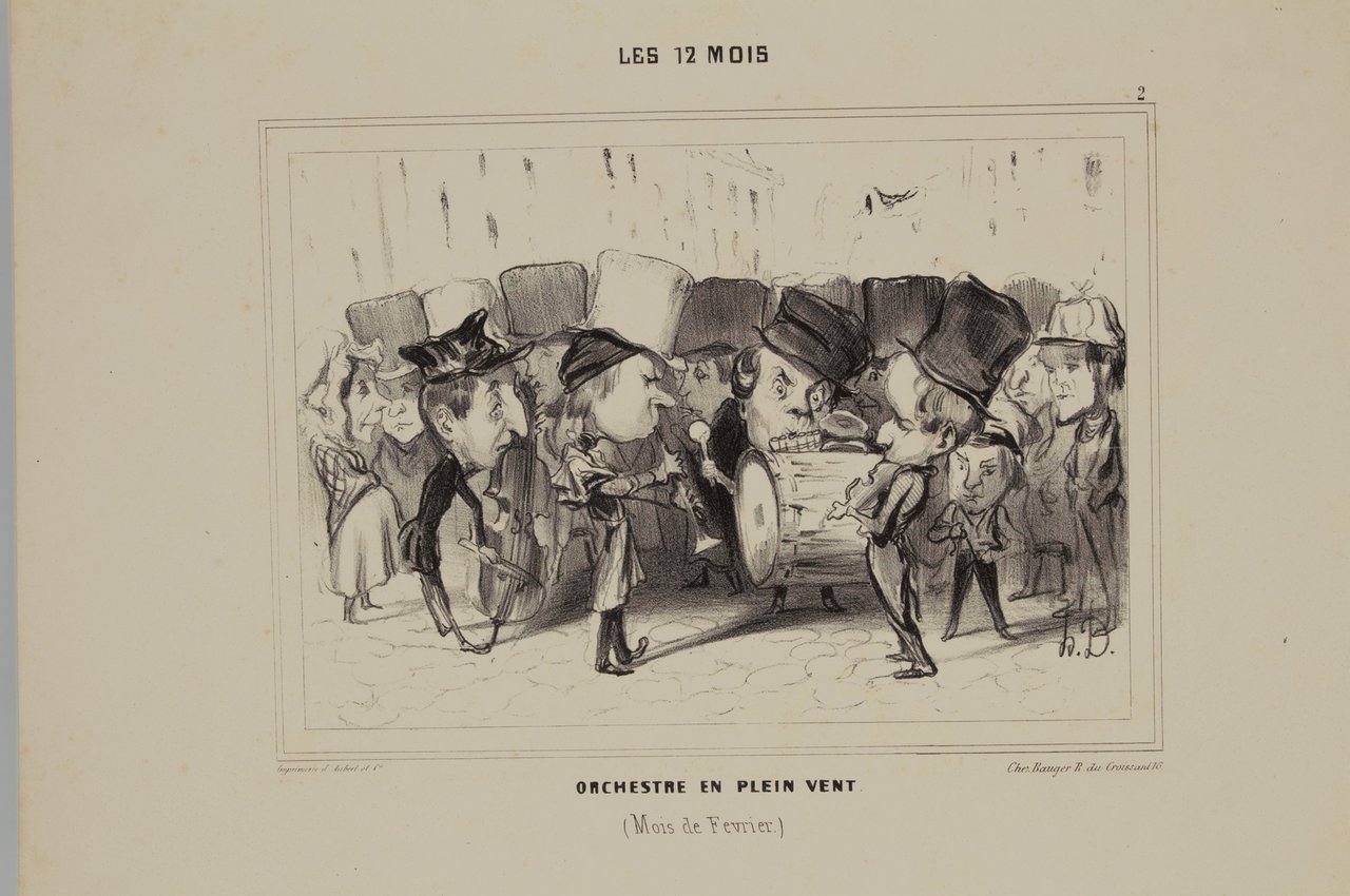 Lithographie originale en noir et blanc - Les 12 Mois …