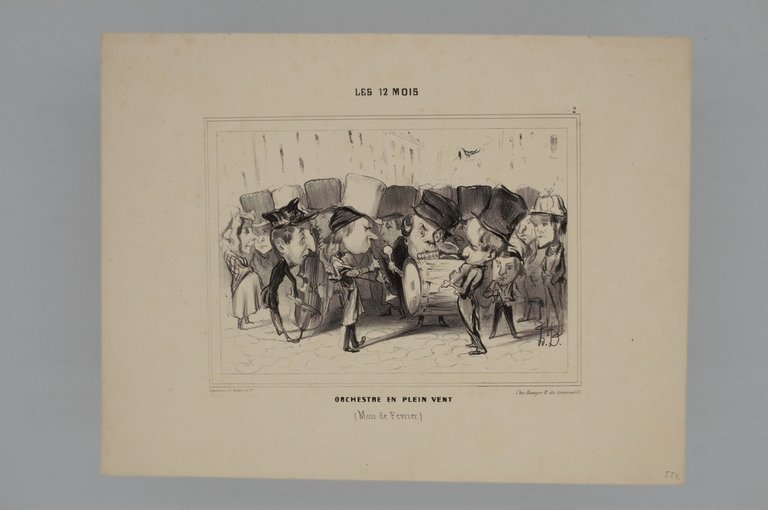 Lithographie originale en noir et blanc - Les 12 Mois …