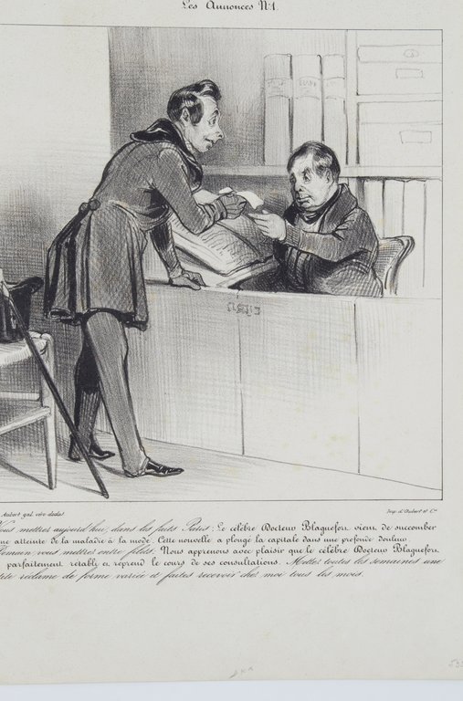 Lithographie originale en noir et blanc - Les Annonces n°1 …