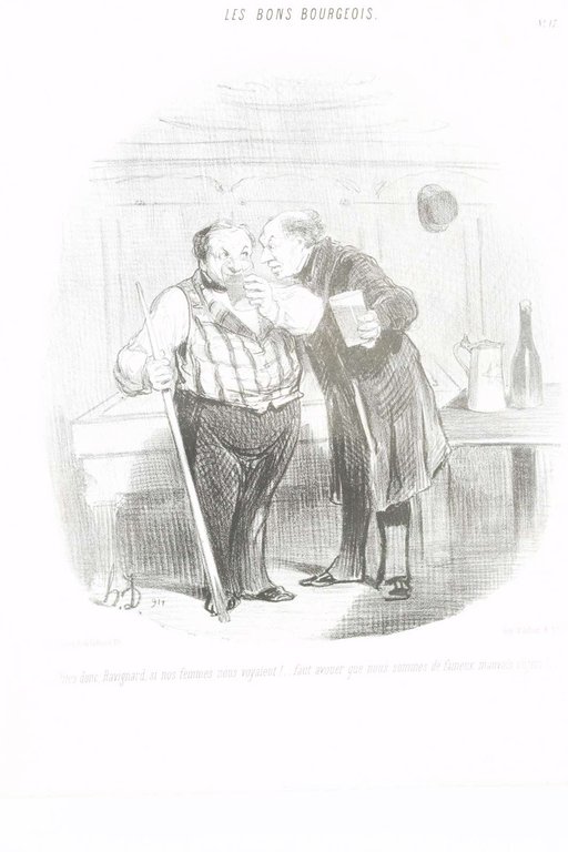 Lithographie originale en noir et blanc - Les Bons bourgeois …
