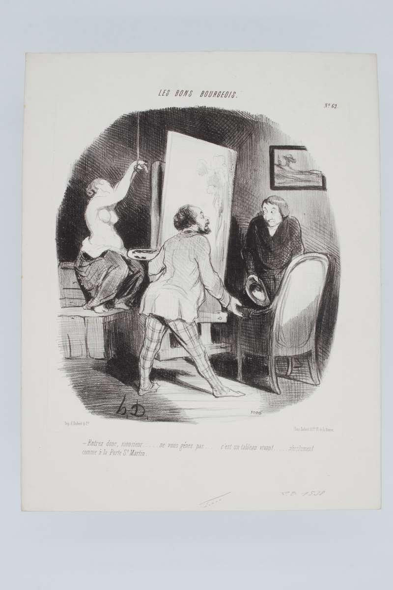 Lithographie originale en noir et blanc - Les Bons bourgeois …