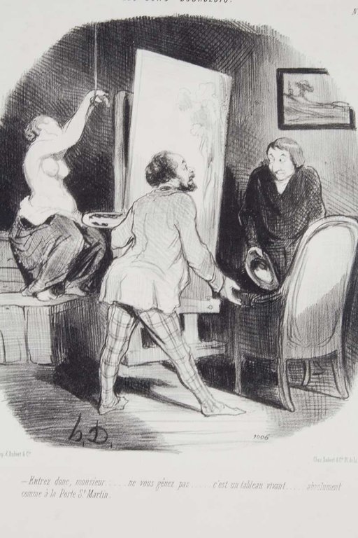 Lithographie originale en noir et blanc - Les Bons bourgeois …