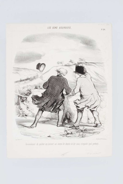 Lithographie originale en noir et blanc - Les Bons bourgeois …