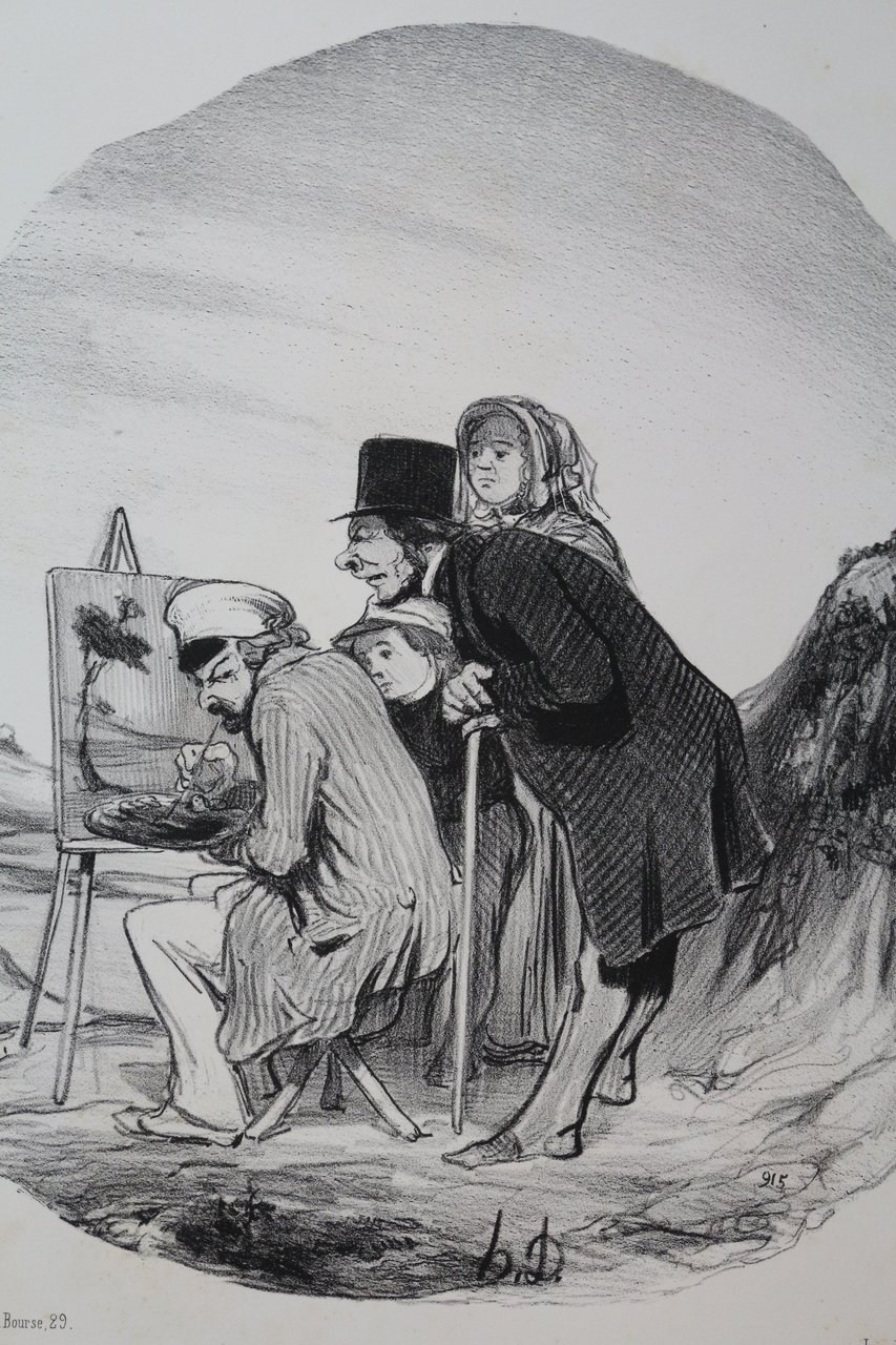 Lithographie originale en noir et blanc - Les Bons Bourgeois …