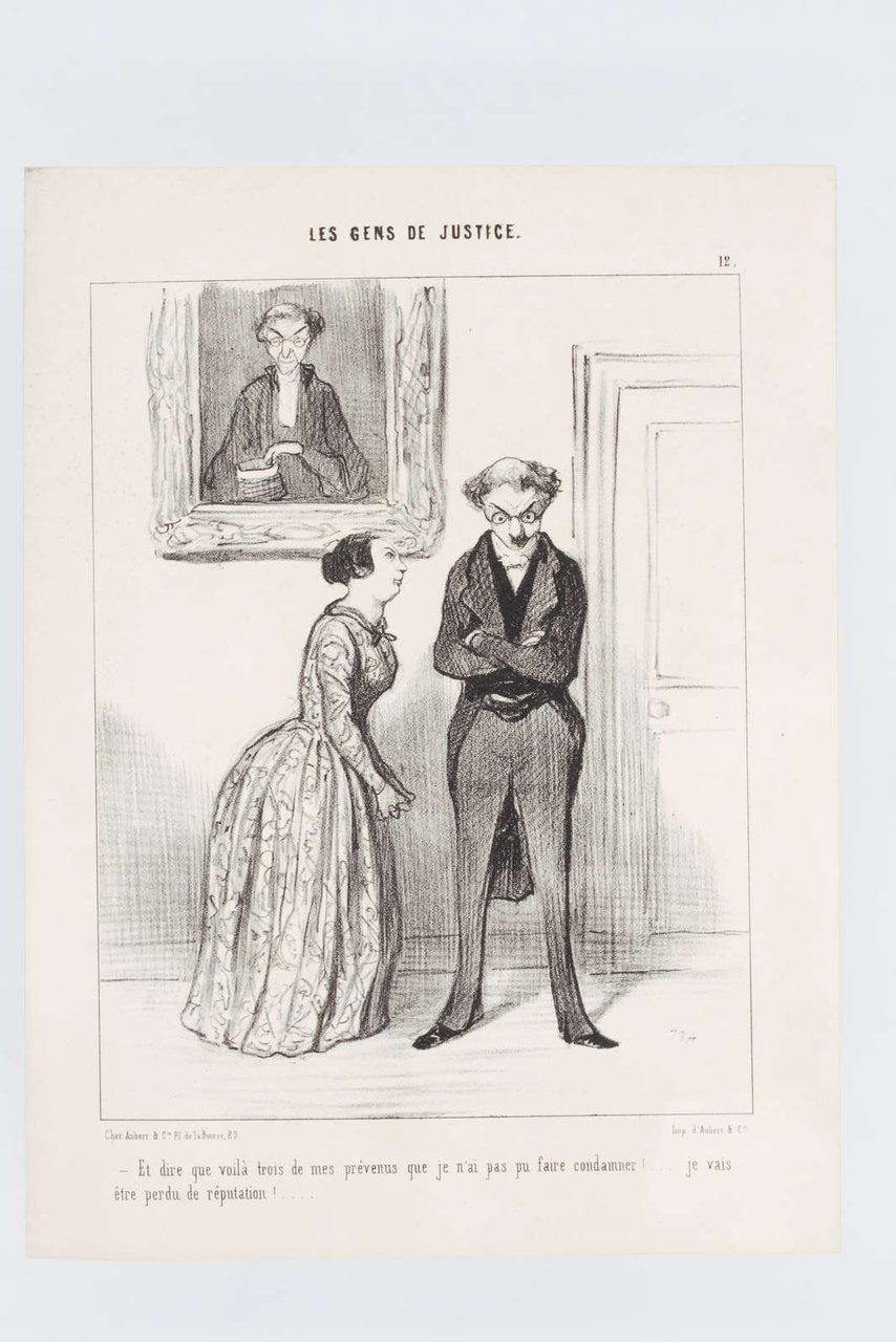 Lithographie originale en noir et blanc - Les Gens de …