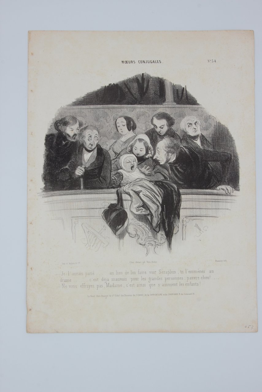 Lithographie originale en noir et blanc - Mœurs Conjugales - …