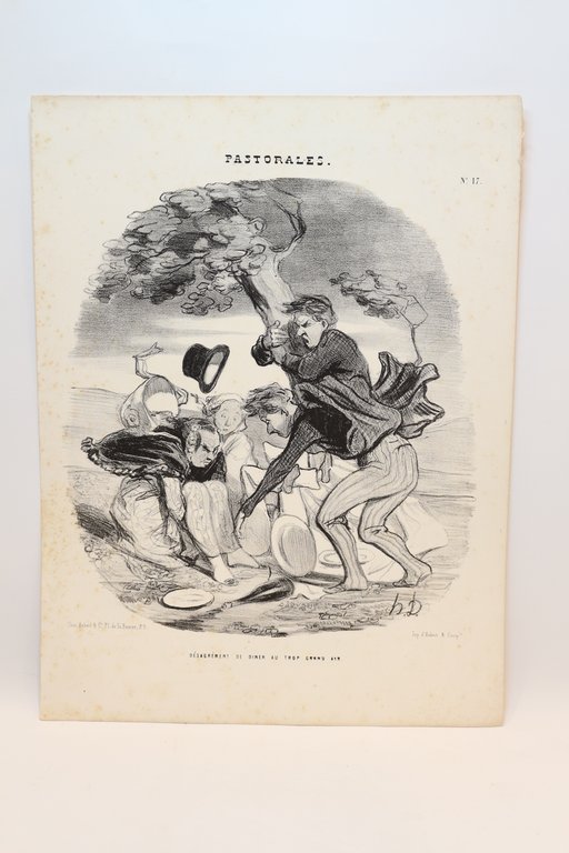Lithographie originale en noir et blanc - Pastorales - Désagrément …