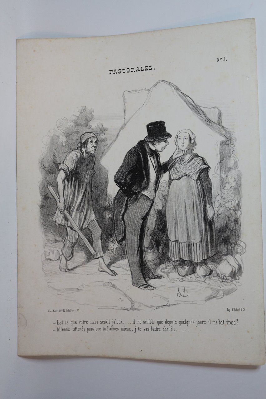 Lithographie originale en noir et blanc - Pastorales - Est-ce …