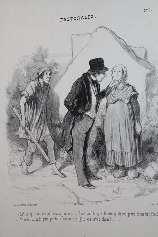 Lithographie originale en noir et blanc - Pastorales - Est-ce …