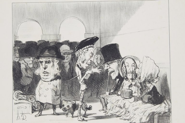 Lithographie originale en noir et blanc - Physionomies des chemins …