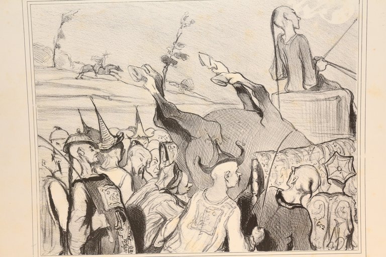 Lithographie originale en noir et blanc - Voyage en Chine …