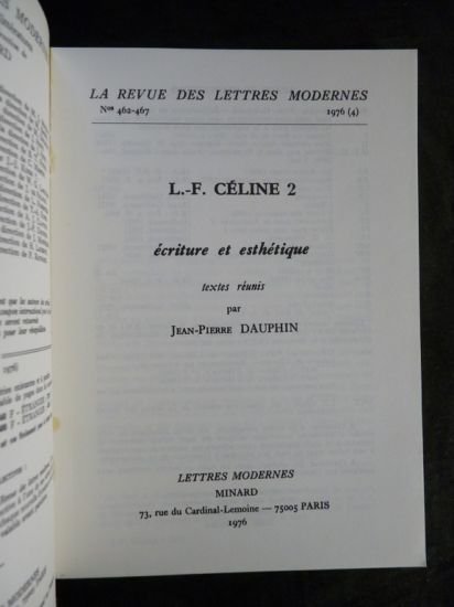 Louis-Ferdinand Céline 2 : Ecriture et esthétique