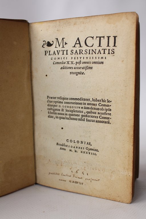 M. Actii Plauti Comediae XX. Post omnes omnium aéditiones accuryissime …