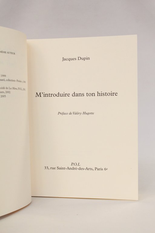 M'introduire dans ton histoire